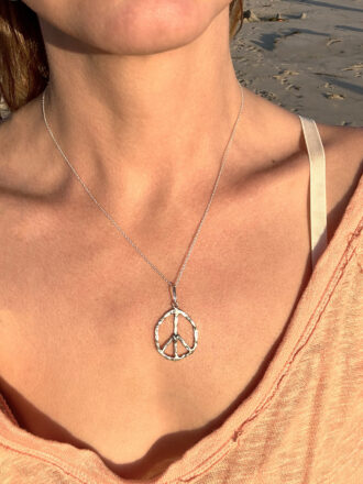 Silver Peace and Love Necklace