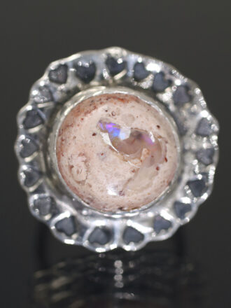 Silver Cantera Opal Sugar Love Ring