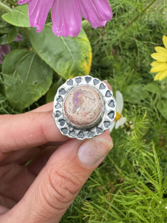 Silver Cantera Opal Sugar Love Ring