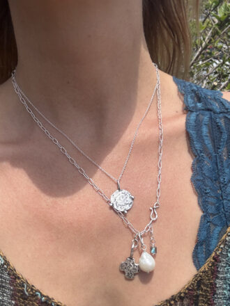 Ancient Medallion Coin Silver Necklace
