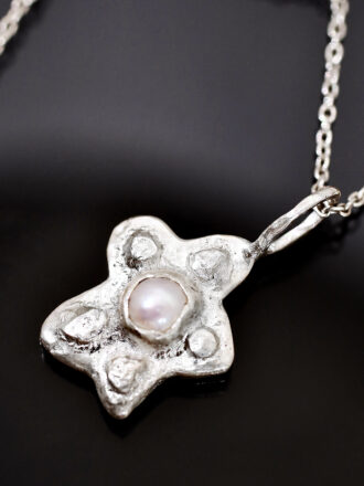Little Ocean Blossom Silver Pearl Necklace