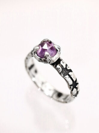 Heavens Amethyst Silver Ring