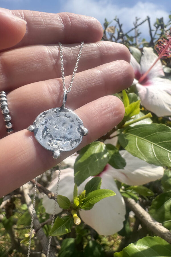 Ancient Medallion Coin Silver Necklace