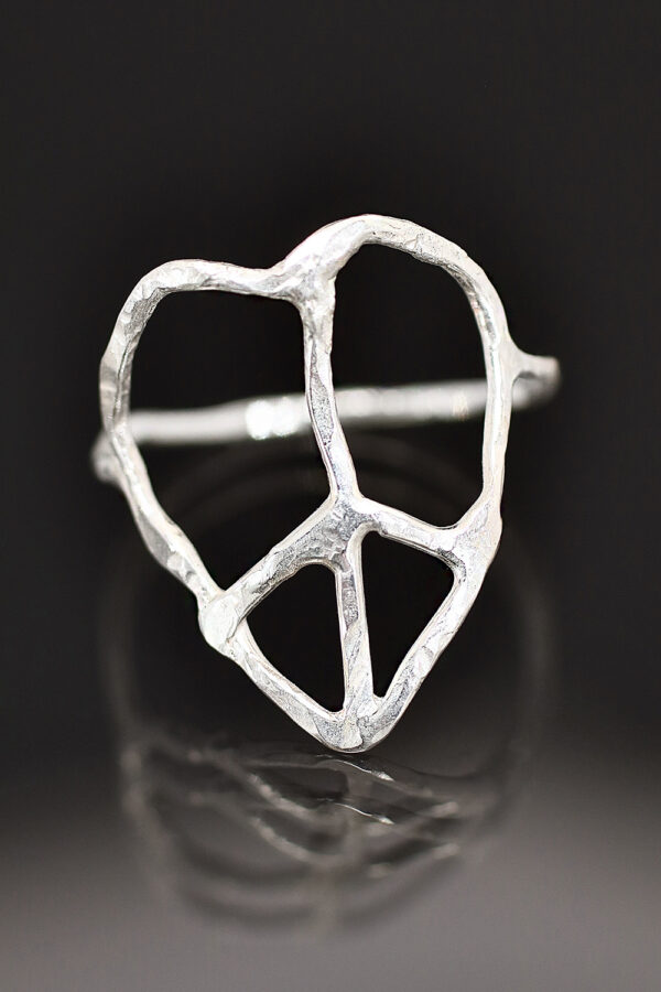 Silver Peace and Love Ring
