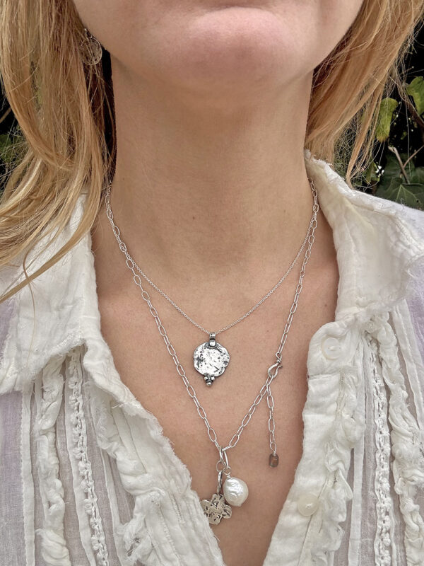 Sacred Silver Ancient Coin Necklace