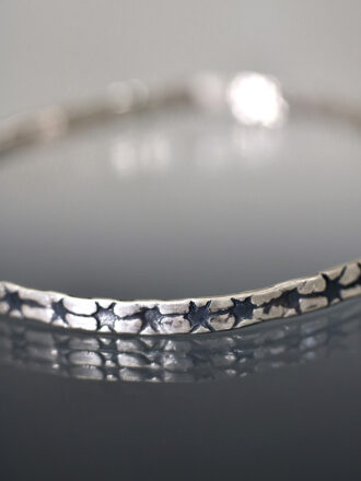 Star Trail Silver Bangle Bracelet