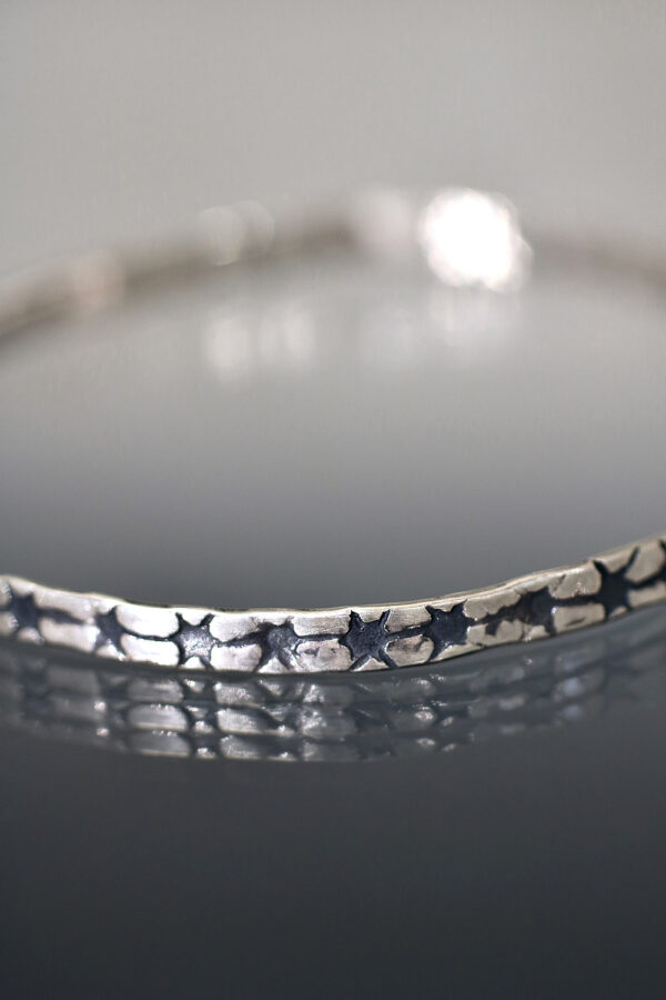 Star Trail Silver Bangle Bracelet