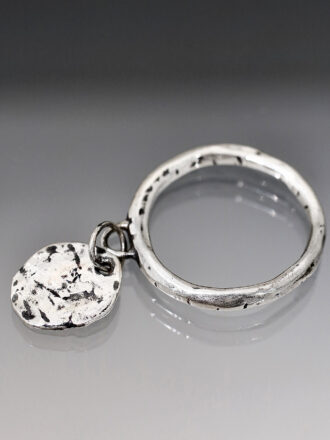 Silver Coin Charm Ring