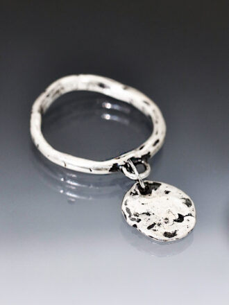 Silver Coin Charm Ring