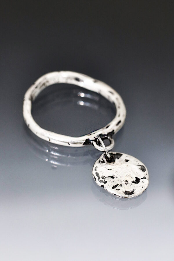 Silver Coin Charm Ring