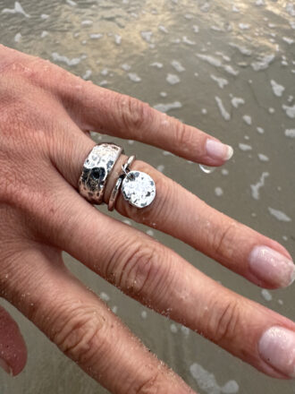 Silver Coin Charm Ring
