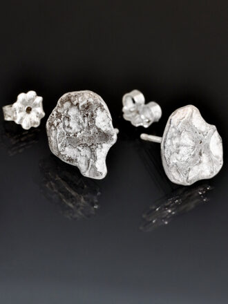 Silver Coin Stud Earrings