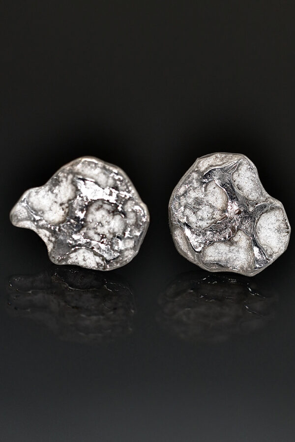 Silver Coin Stud Earrings