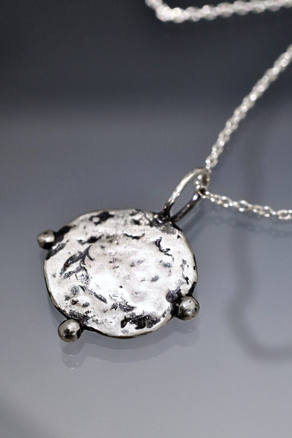 Ancient Medallion Coin Silver Necklace