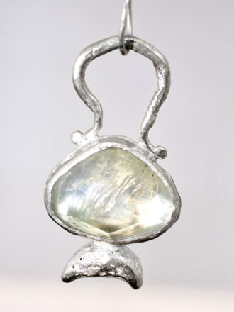 Silver Prehnite Moonshine Necklace