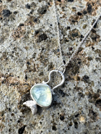 Silver Prehnite Moonshine Necklace