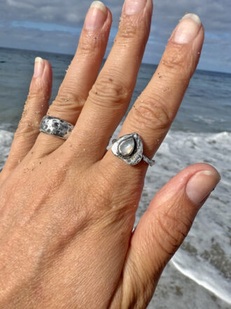 White Moonstone Pure Love Silver Ring