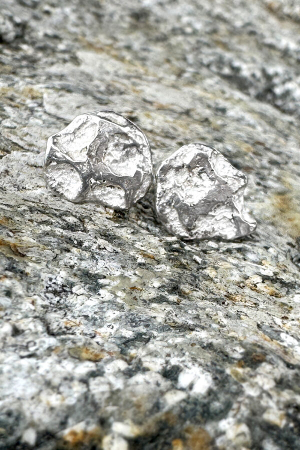 Silver Coin Stud Earrings
