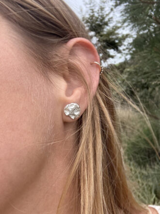 Silver Coin Stud Earrings