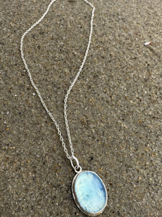 Aquamarine Moonlight Silver Necklace