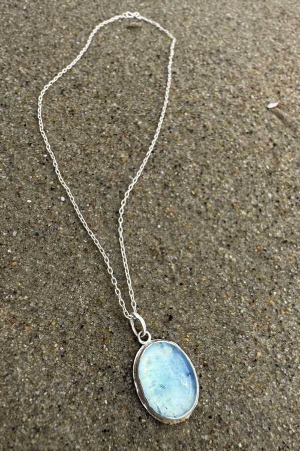 Aquamarine Moonlight Silver Necklace