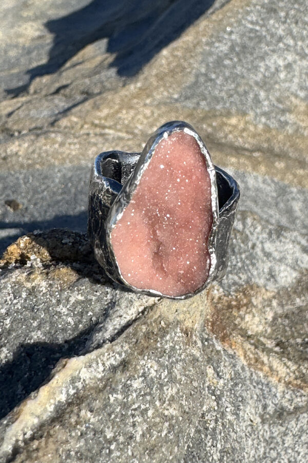Amethyst Druzy Wild Silver Ring