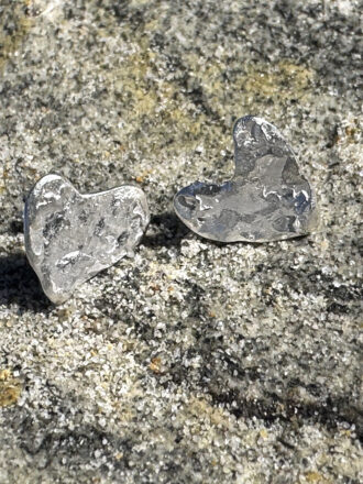 Melting Hearts Silver Stud Earrings