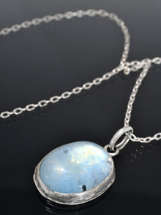 Aquamarine Moonlight Silver Necklace