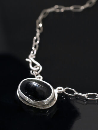 Black Star Diopside Amulet Silver Necklace