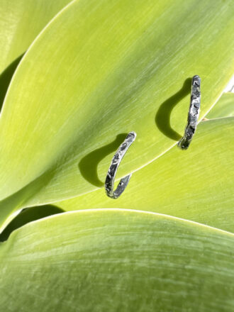 Star Pattern Silver Hoop Earrings