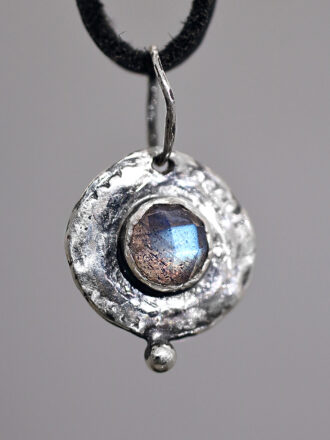 Silver Coin Labradorite Inspiration Necklace