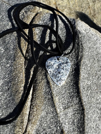 Silver Interstellar Guitar Pick Necklace