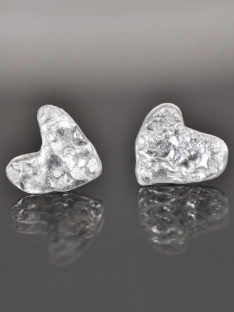 Melting Hearts Silver Stud Earrings