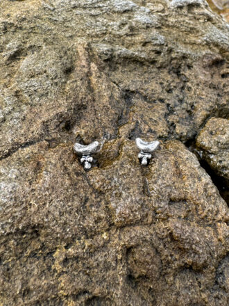 Crescent Moon Tribe Silver Stud Earrings