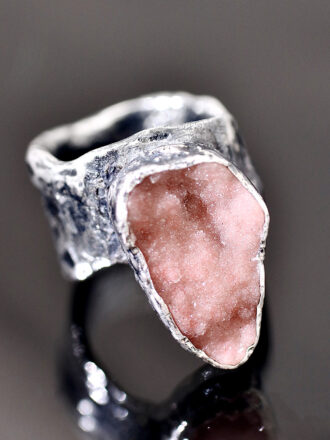 Amethyst Druzy Wild Silver Ring