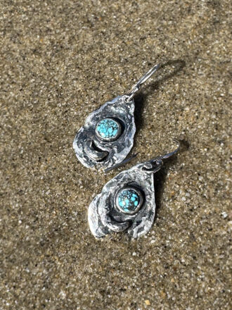 Silver Turquoise Desert Night Earrings