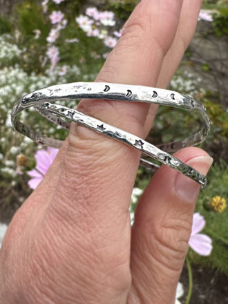 Many Moons Silver Bangle Bracelet