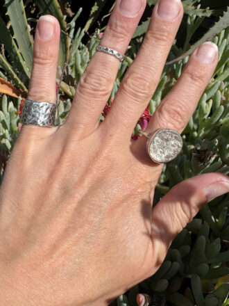 Silver Waves Cigar Band Ring