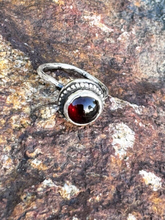 Ancient Garnet Silver Ring