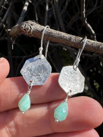 Faded Forest Silver Chrysoprase Earrings