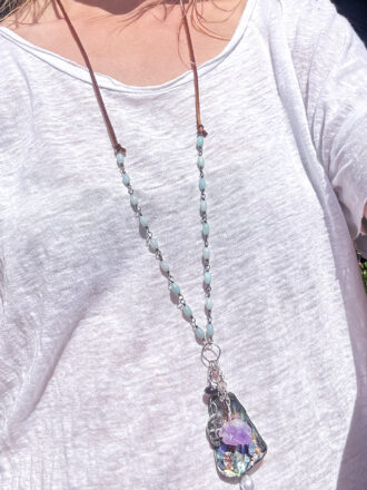 Silver Beach Finds Abalone Necklace
