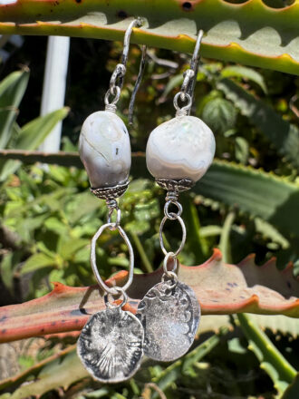 Ocean Jasper Silver Whimsy Earrings