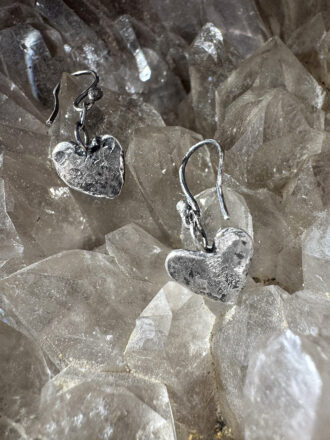 Rugged Heart Silver Earrings