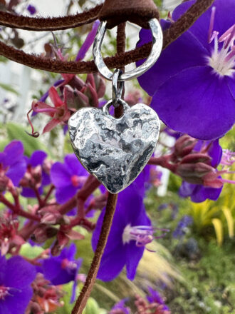 Rugged Silver Heart Necklace