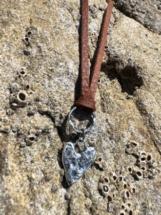 Rugged Silver Heart Necklace