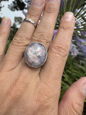 Sea Glitter Silver Iolite Rings
