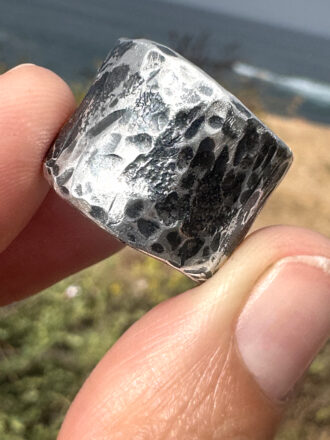 Silver Wide Cigar Band Ring