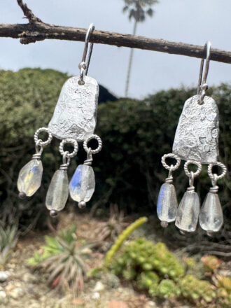 Silver Stardust Labradorite Earrings