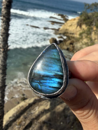 Labradorite Dark Oceans Silver Ring