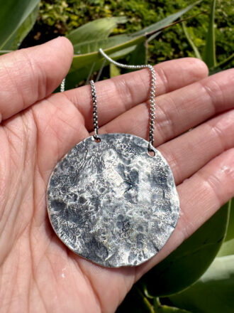 Silver Full Moon Armor Necklace